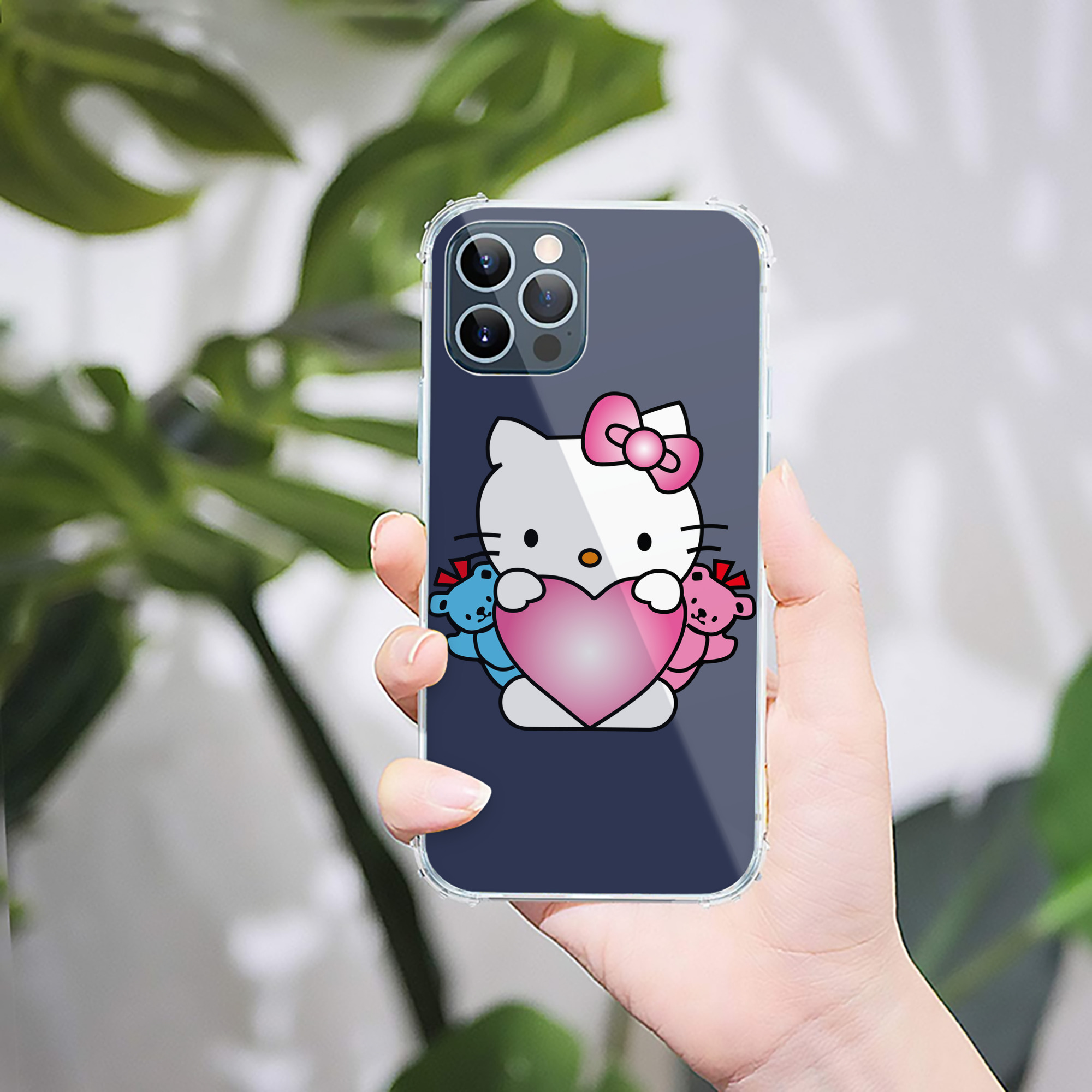 （画像用） Hello Kitty ハローキティ 【iPhone 12シリーズ対応】透明スマホケース（クリアソフトケース）